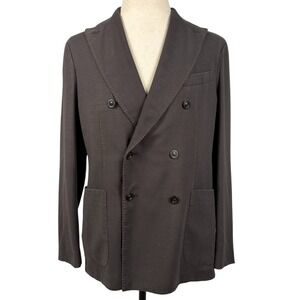 Boglioli Double Breasted Crepe Wool K Jacket Mens 38R US Brown Lightweight NWT